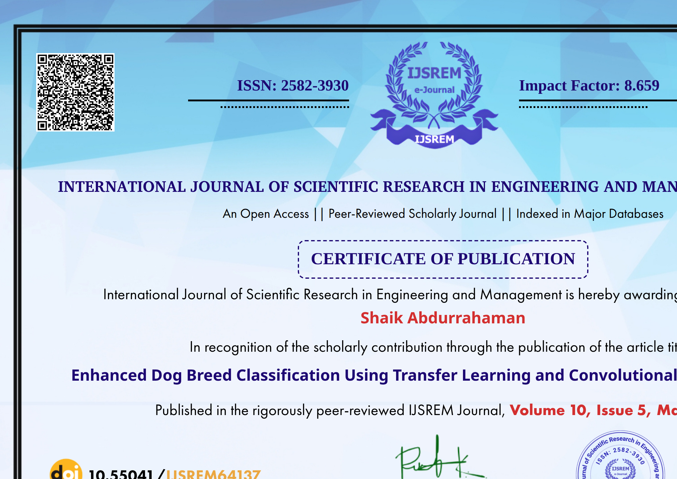 Enhanced Dog Breed Classification Using Transfer Learning and ...