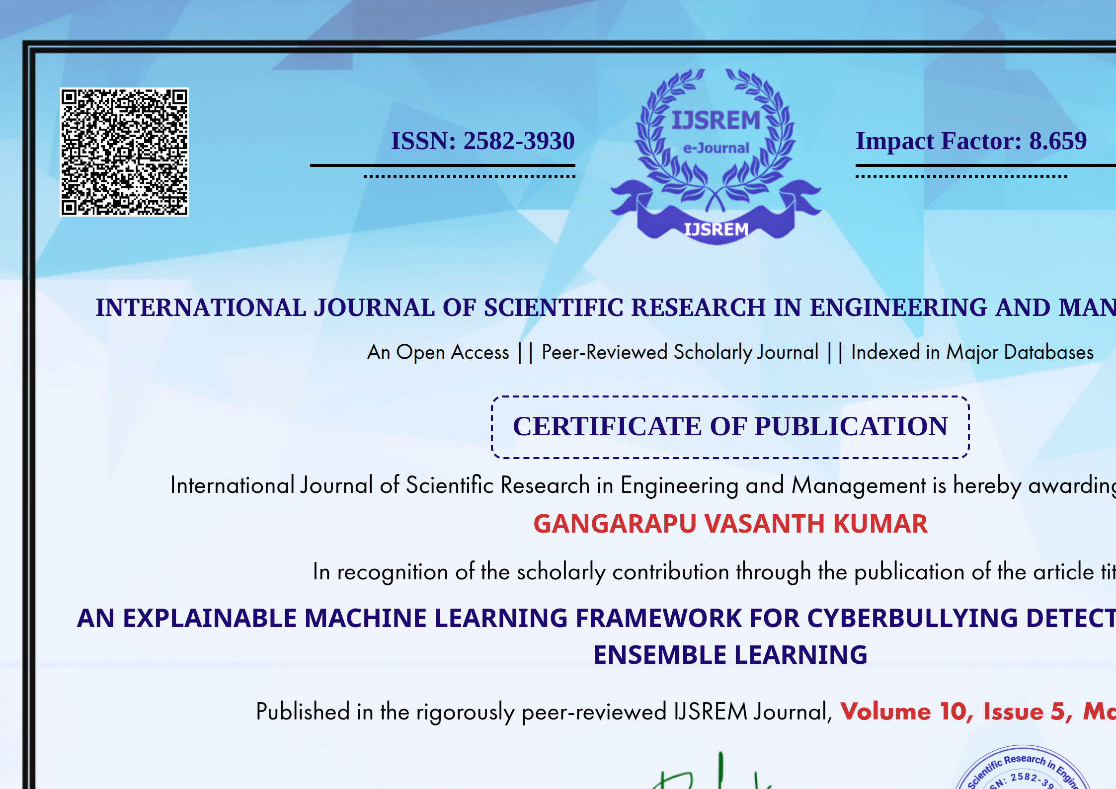AN EXPLAINABLE MACHINE LEARNING FRAMEWORK FOR CYBERBULLYING DETECTION ...